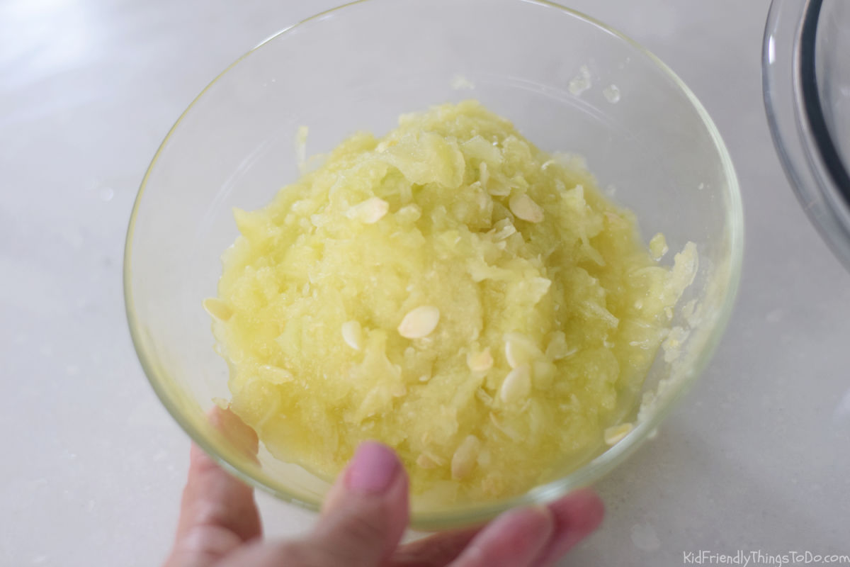 Two cups of peeled and grated zucchini for zucchini brownies