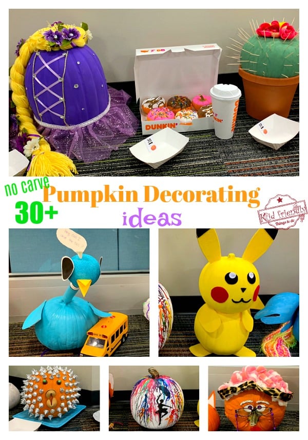 Over 30 {No Carve} Pumpkin Decorating Ideas | Kid Friendly Things To Do