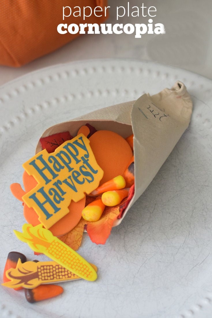 paper plate cornucopia craft