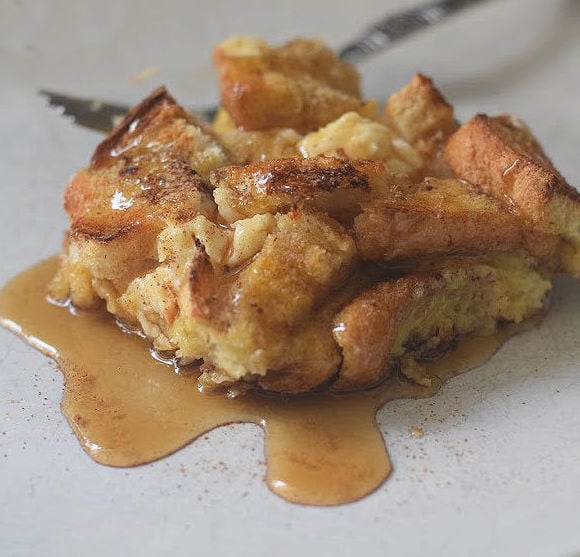 French Toast Bake with Cream Cheese & Maple Syrup