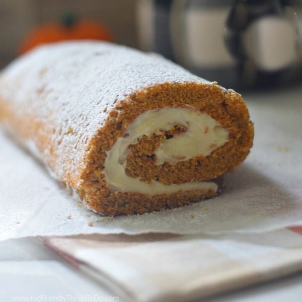Pumpkin Roll Recipe with Cream Cheese Filling