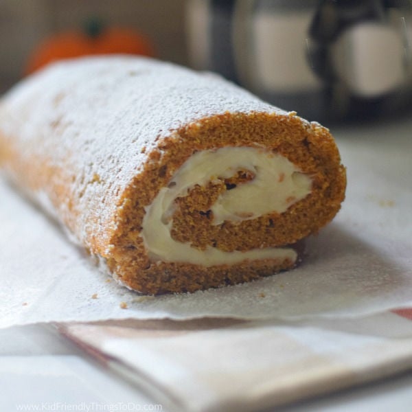 Pumpkin Roll {with Cream Cheese Icing} - Miss in the Kitchen