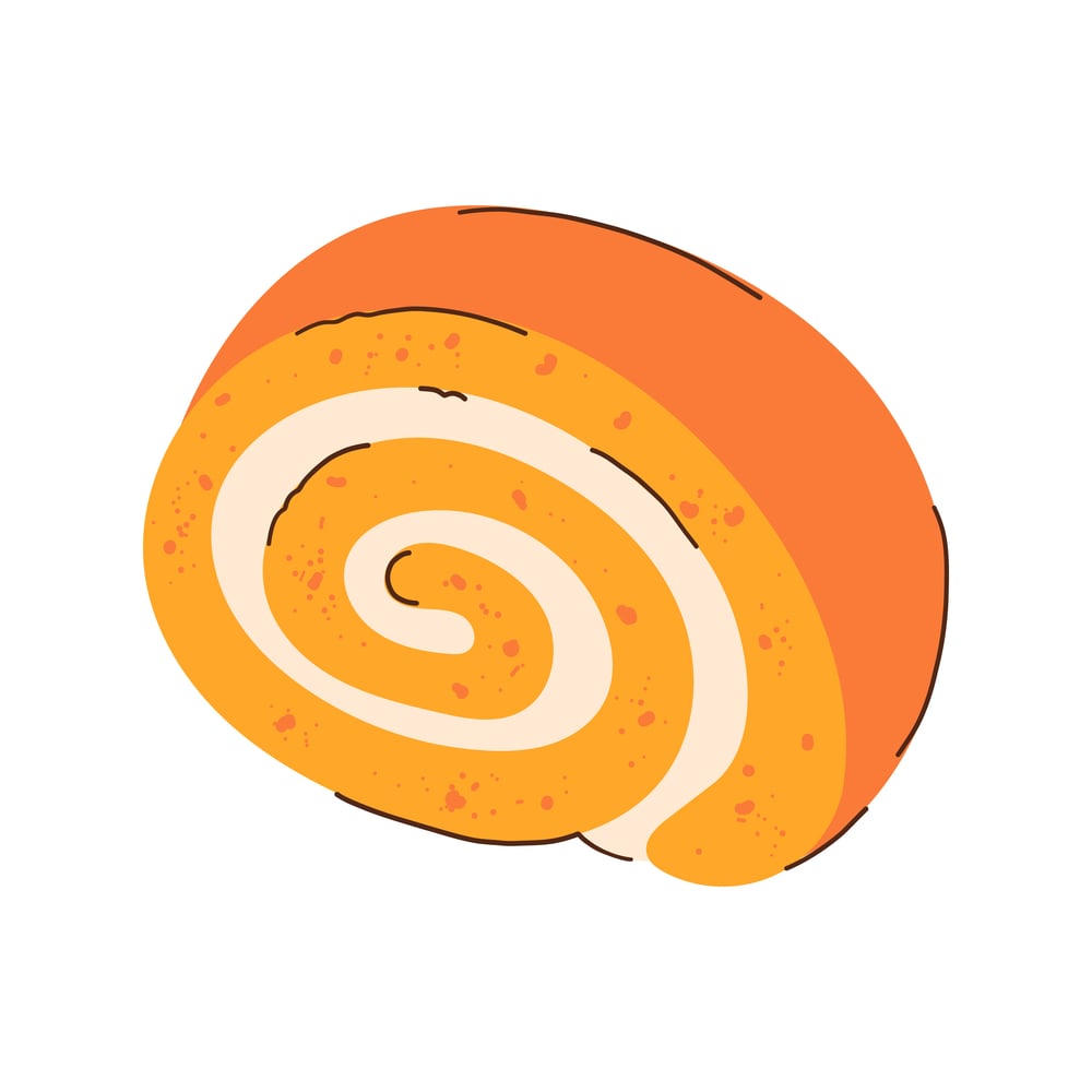 pumpkin roll icon illustration