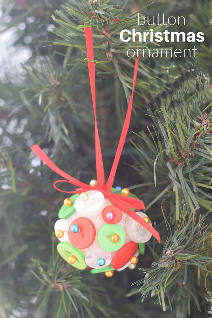 DIY Button ornament with kids