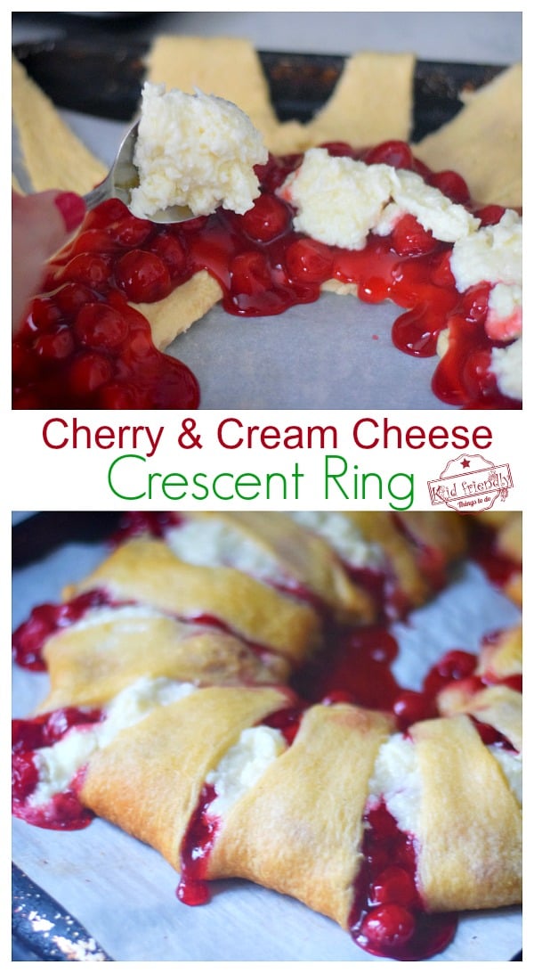 cherry and cream cheese crescent roll ring 
