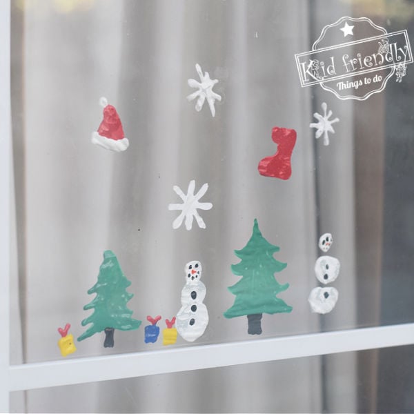 Puffy Paint Window Clings for Christmas Craft | Kid Friendly Things To Do