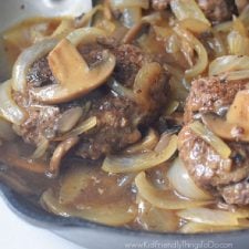 Salisbury Steak in mushroom and onion gravy
