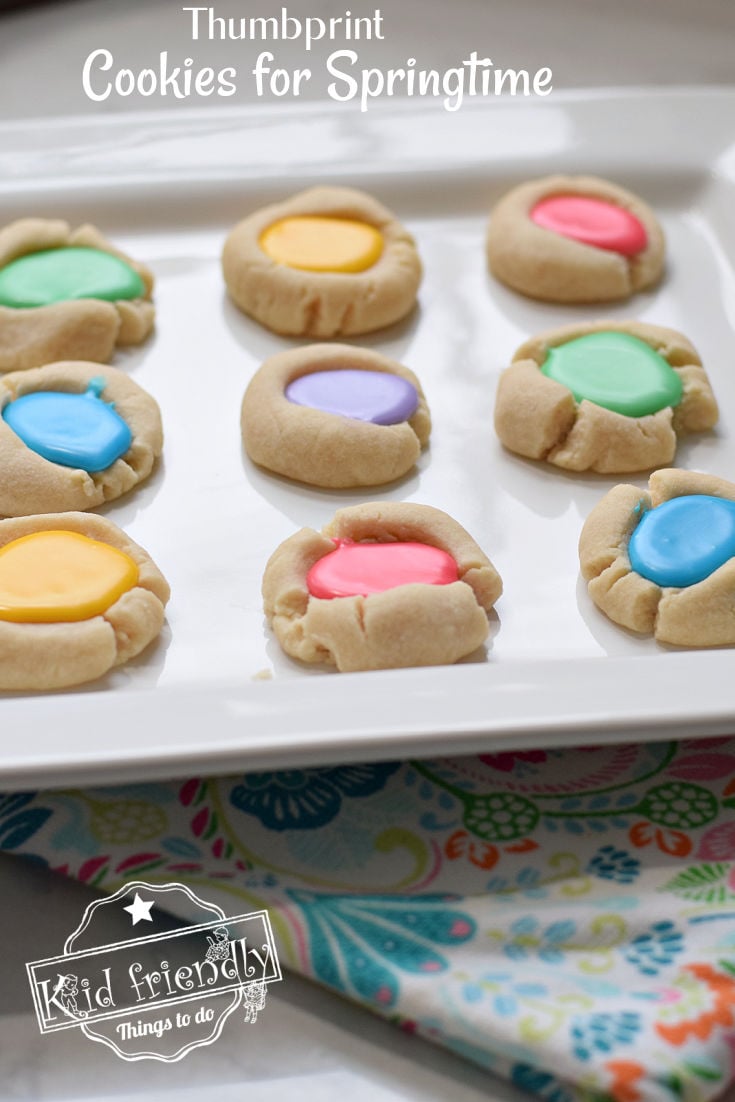 iced almond thumbprint cookies for spring 