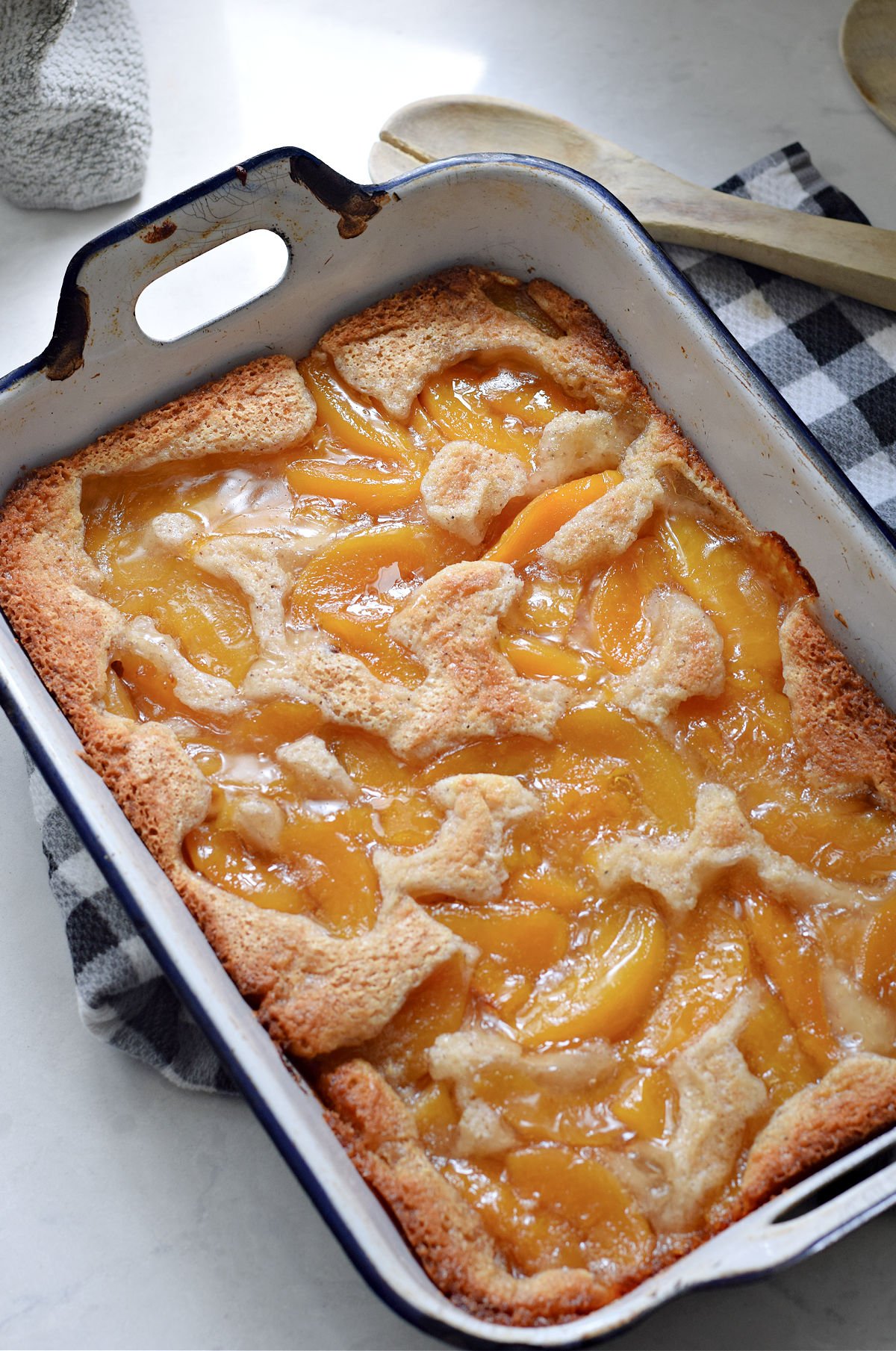 This recipe is so easy to make and delicious. You can sub peaches