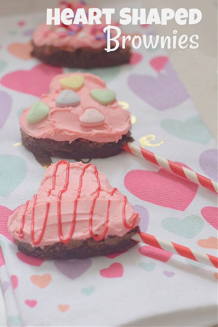 heart shaped Valentine brownies