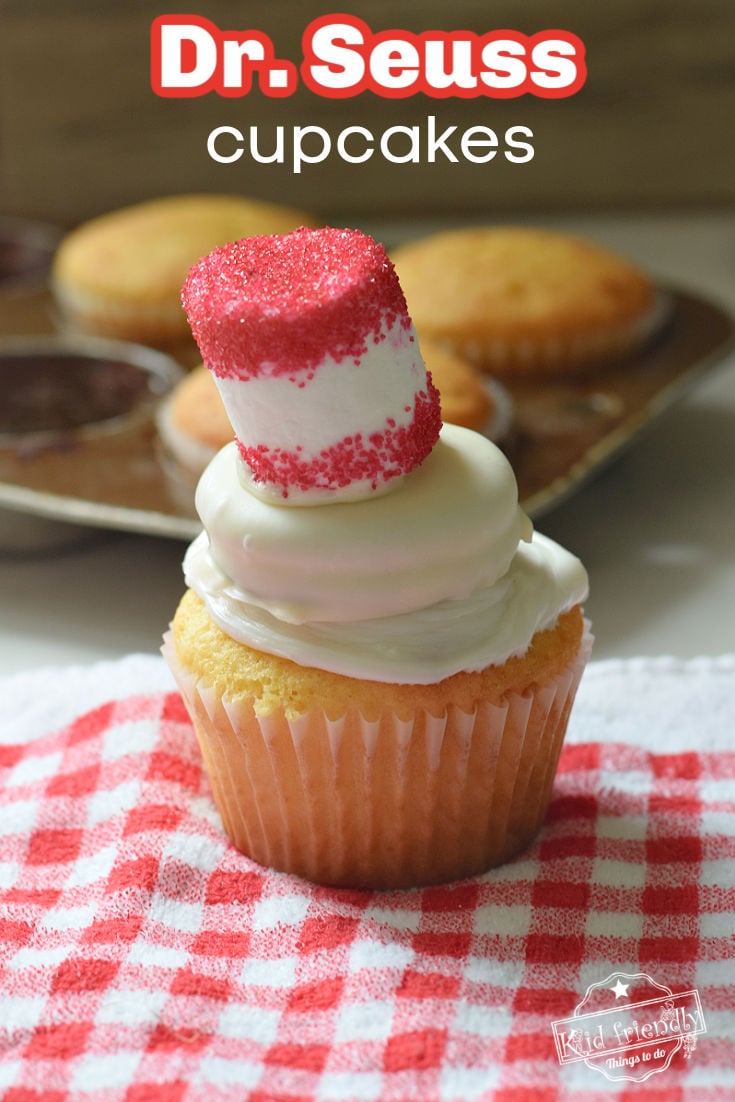 Dr. Seuss Cupcakes - Cat in the hat 