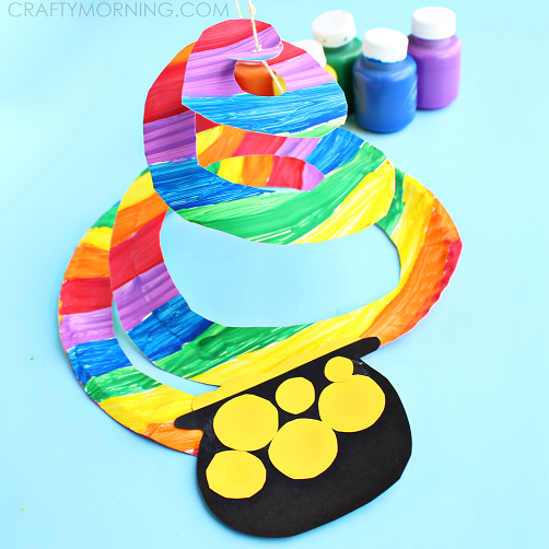 paper plate rainbow pot of gold 