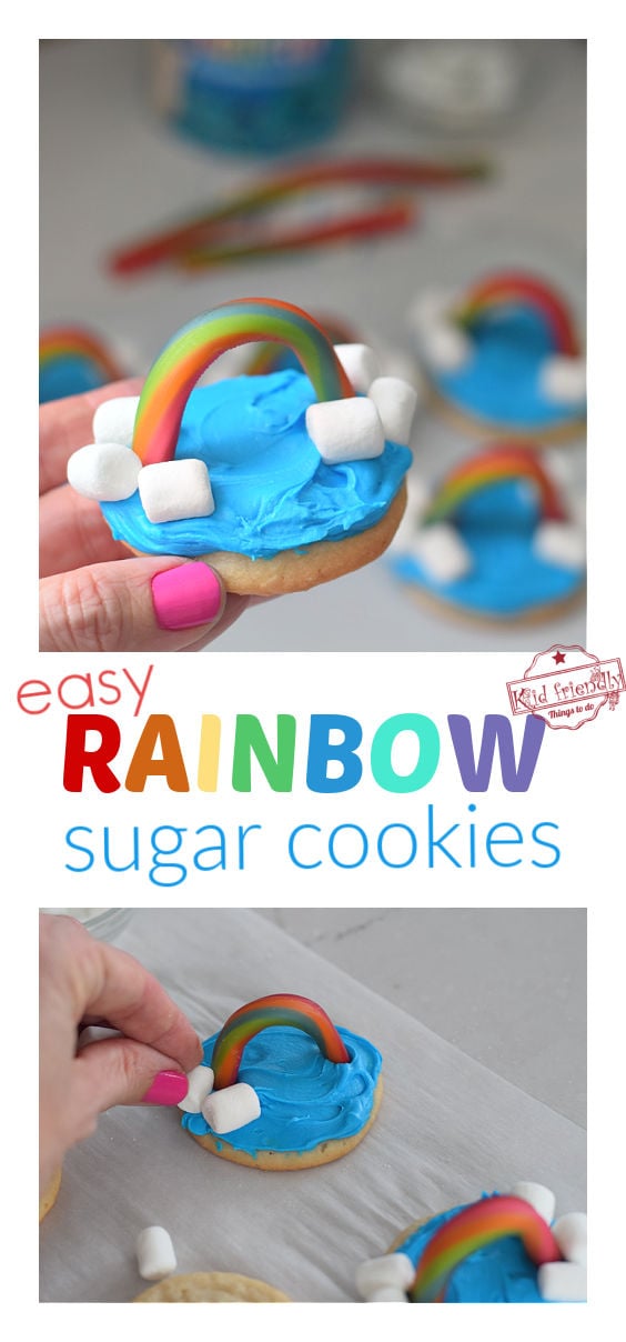 making rainbow sugar cookies 
