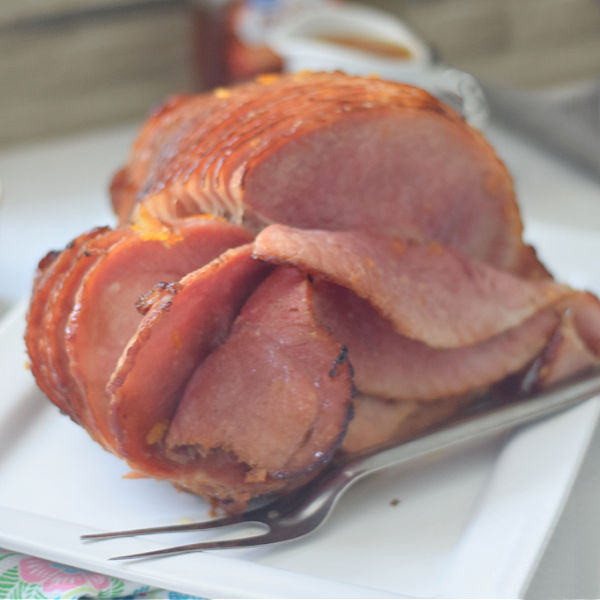 orange glazed maple ham