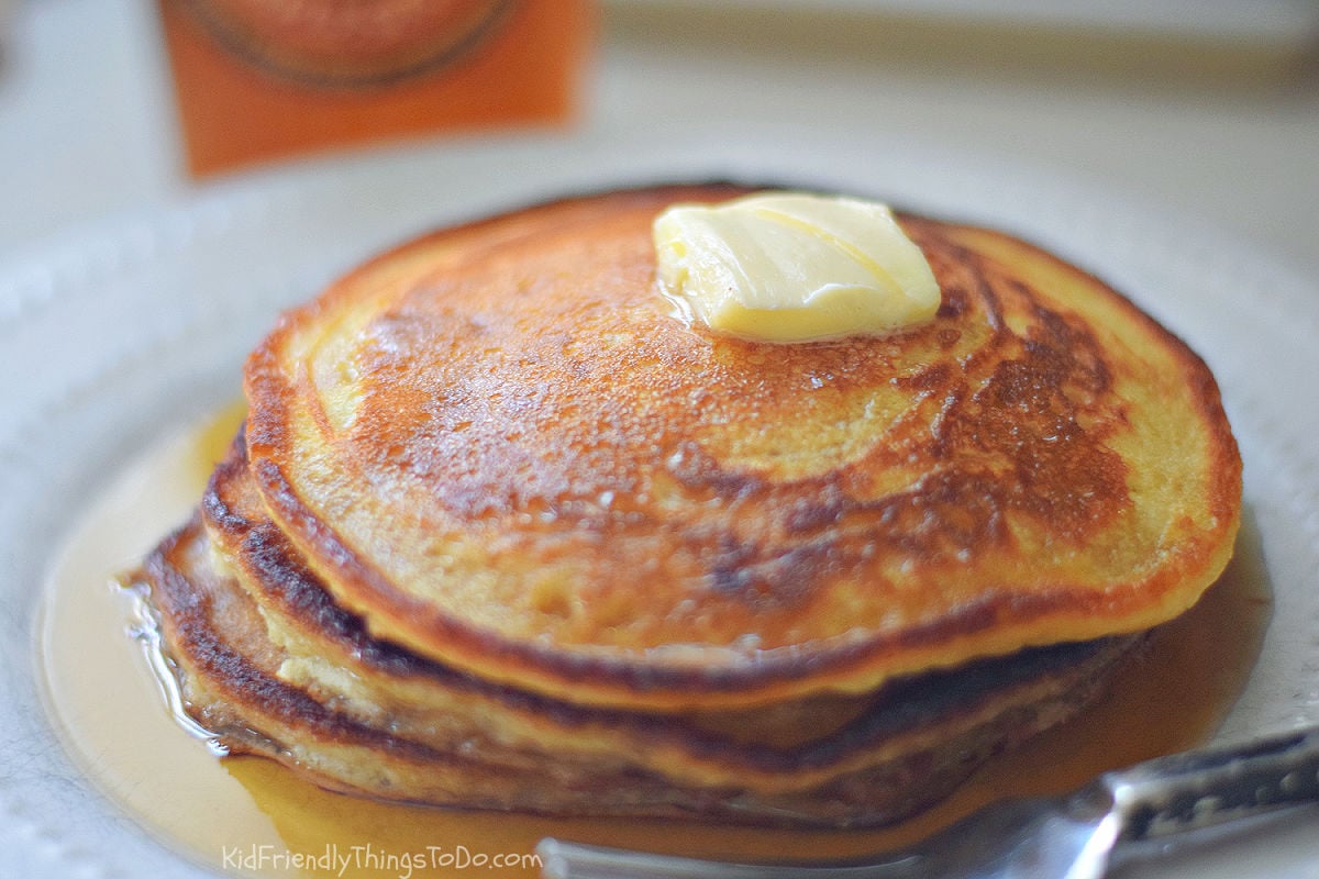 cracker barrel pancakes with butter and syrup