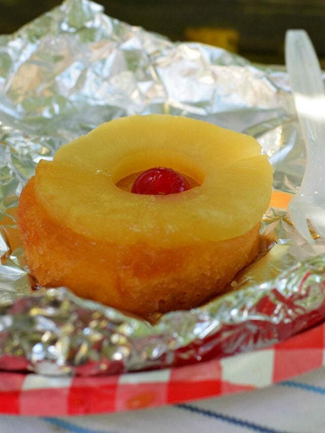 Pineapple Upside Down Cake in a Foil Packet – Story