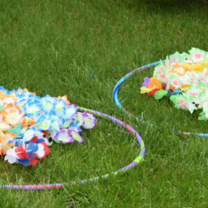 Lei Necklace and Hula Hoop Relay Race Summer Game