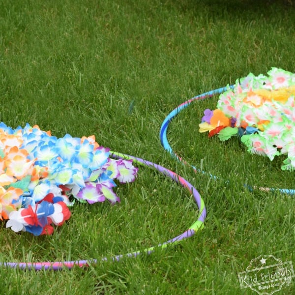 Lei Necklace and Hula Hoop Relay Race Summer Game