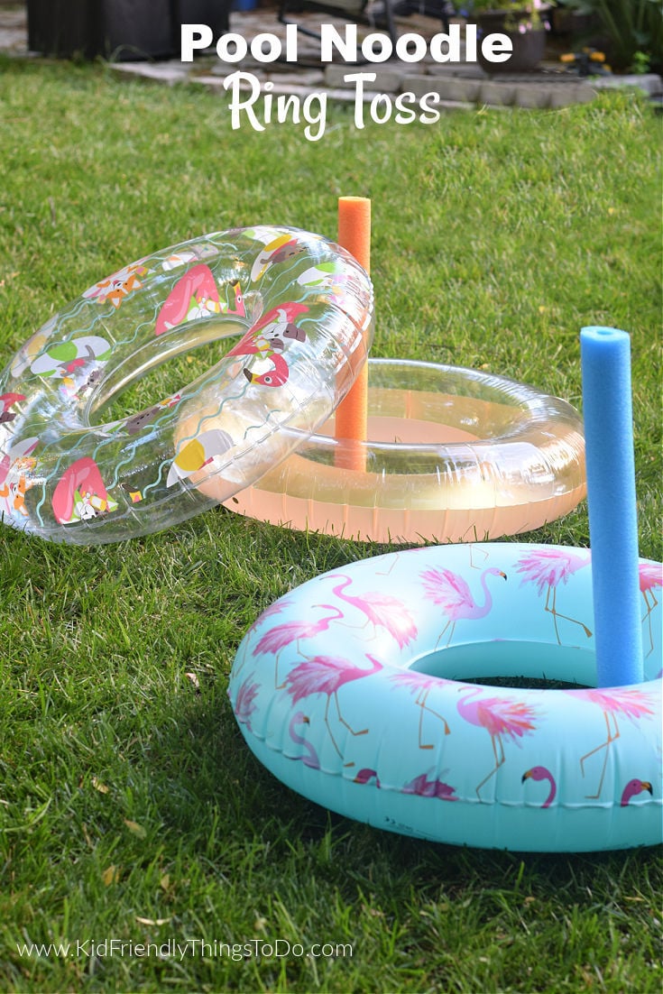 pool noodle ring toss summer game to play