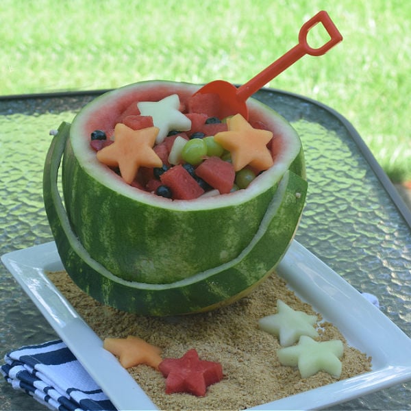 pail and shovel watermelon fruit bowl fruit salad