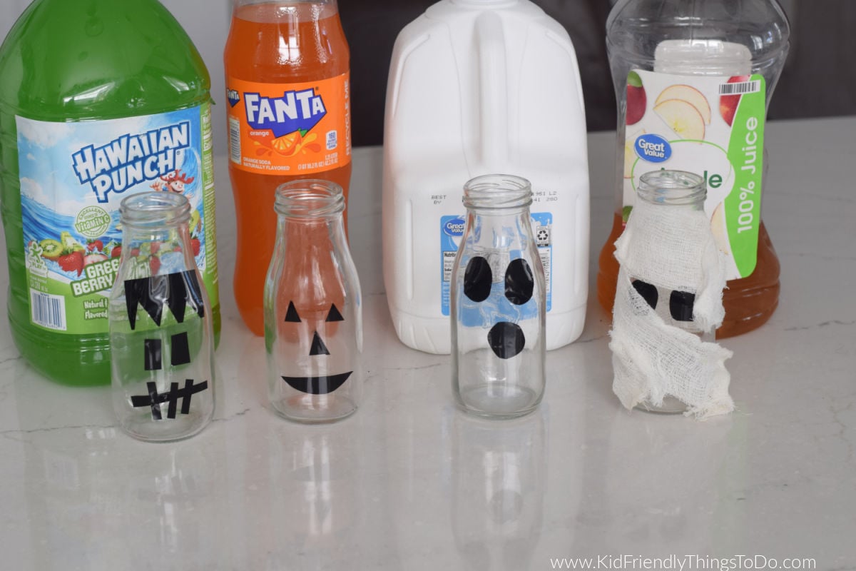 making Halloween drinks for kids 