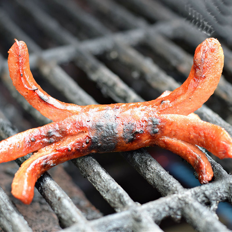 spider hot dog snack idea