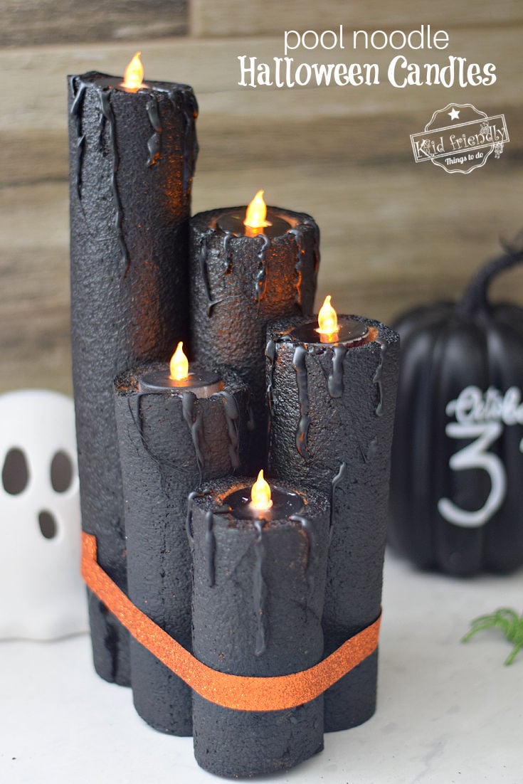 Pool Noodle Halloween Candles Craft {So Fun!} | Kid Friendly Things To Do