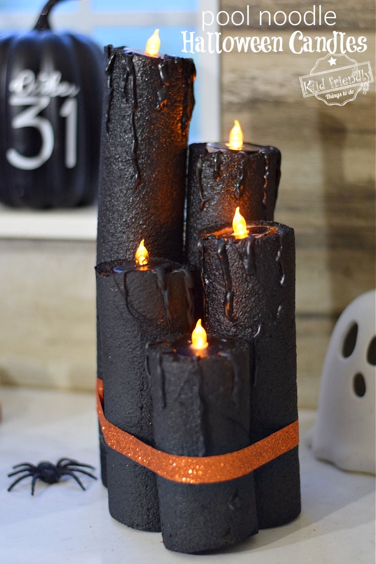 Pool Noodle Halloween Candles Craft {So Fun!} | Kid Friendly Things To Do