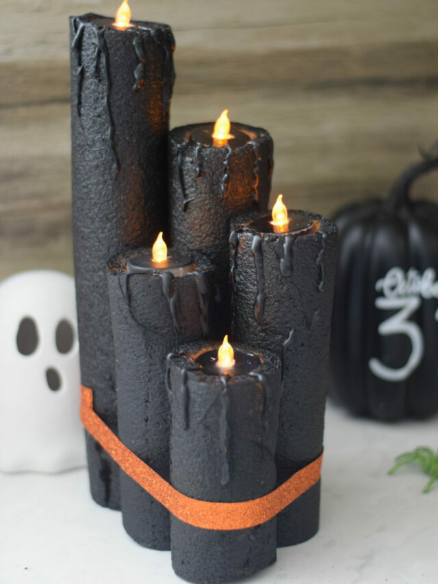 Pool Noodle Halloween Candles Craft – Story