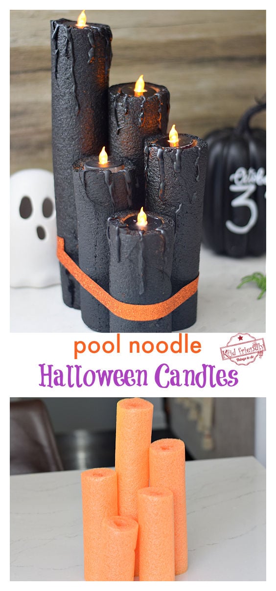 Pool Noodle Halloween Candles Craft {So Fun!} | Kid Friendly ...