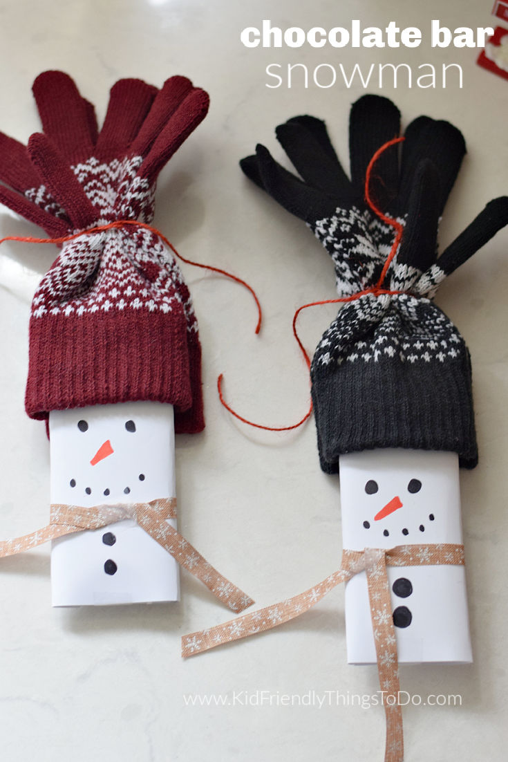 Chocolate Snowman Craft For Kids (Card + Gift!) - Gluesticks Blog