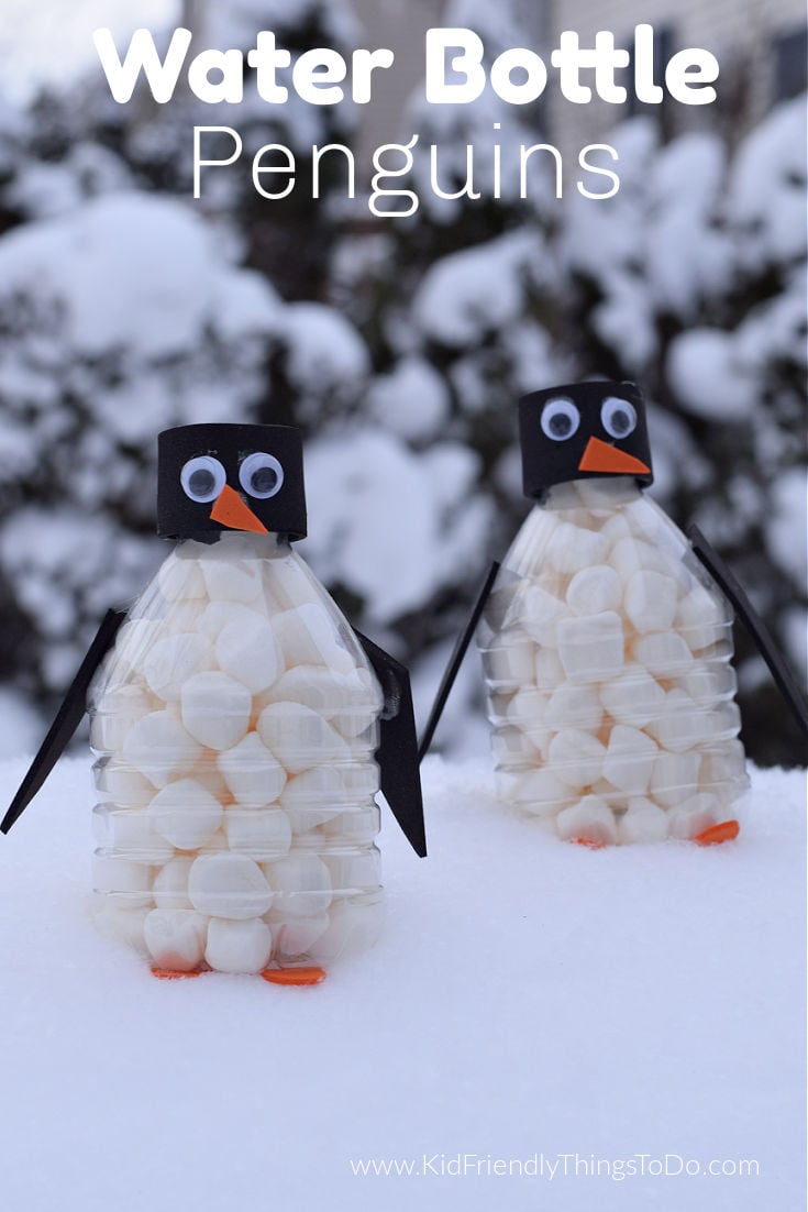 water bottle penguin craft for kids 