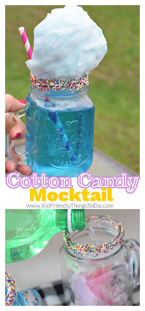 cotton candy mocktail drink