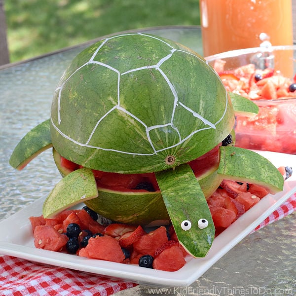 turtle watermelon fruit bowl