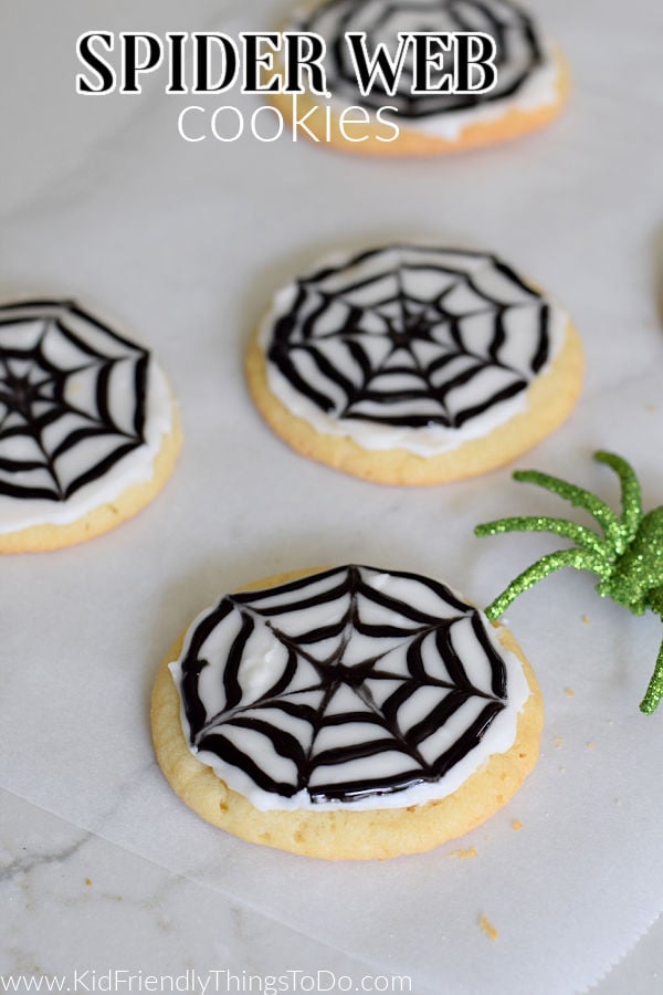 spider web cookies for Halloween