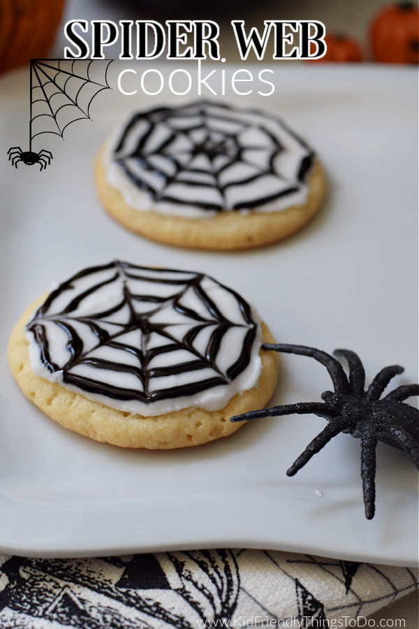 spider web cookies for Halloween 