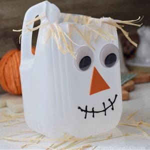 milk jug scarecrow fall craft