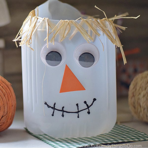 milk jug scarecrow bucket