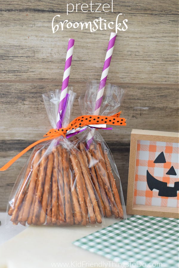Halloween pretzel broomstick craft 
