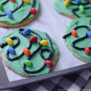cookies with Christmas lights