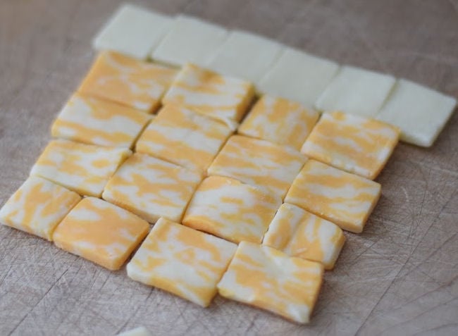 making a Santa cheese board
