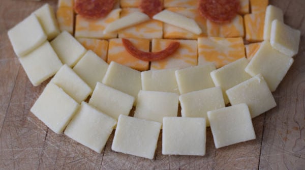 making Santa cheese board 