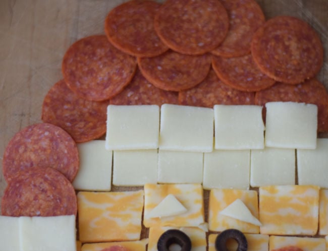 making a Santa cheese board 
