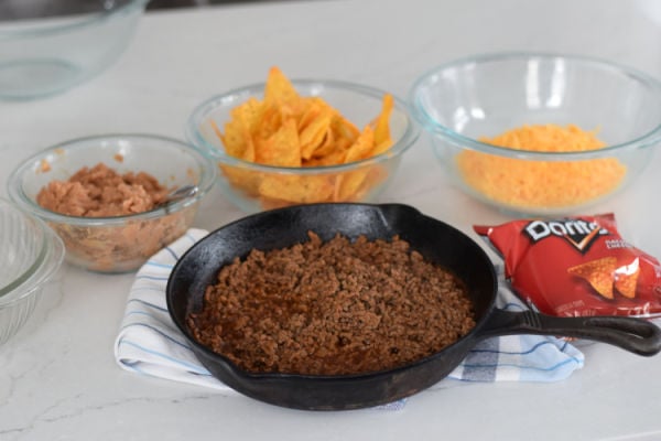 ingredients for Dorito taco casserole 