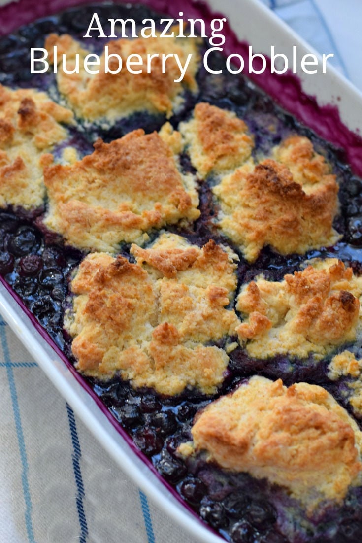 Old-Fashioned Blueberry Cobbler with Biscuit topping