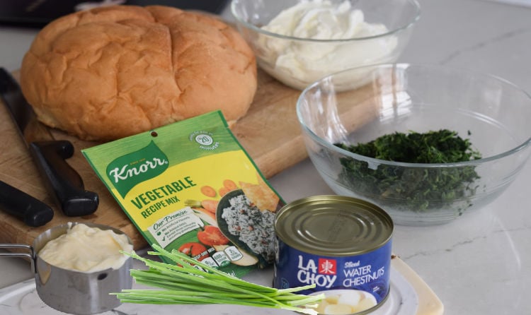 ingredients for spinach dip 
