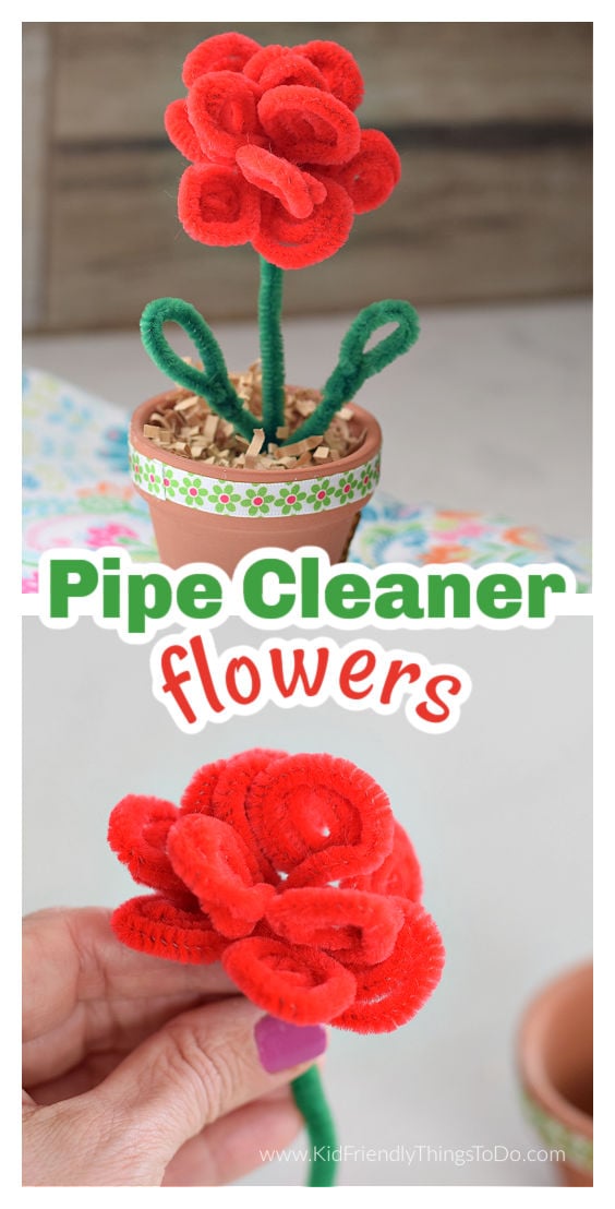 Simple Pipe Cleaner Flowers Kids Craft - Messy Momma Crafts