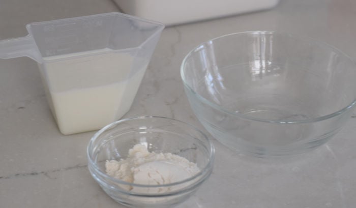milk and flour ingredients 