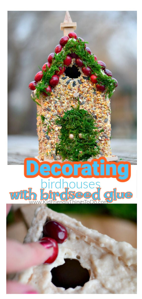 decorating birdhouses 