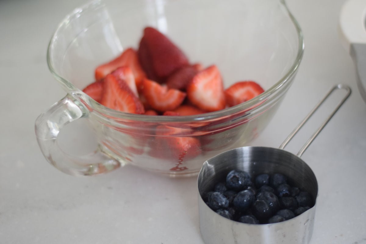 fresh fruit strawberries and blueberries 